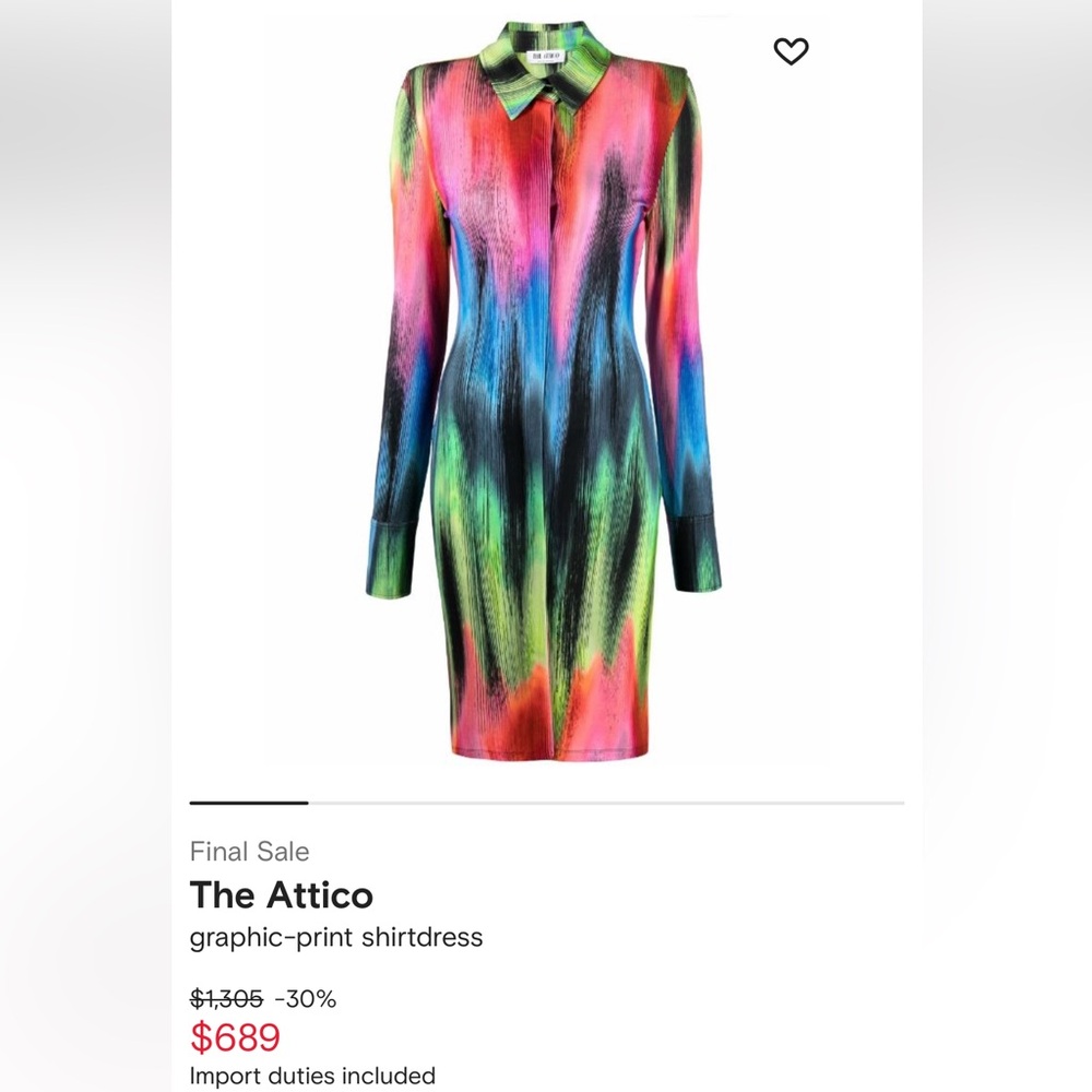 The Attico
graphic-print shirtdress BNWT Size 38